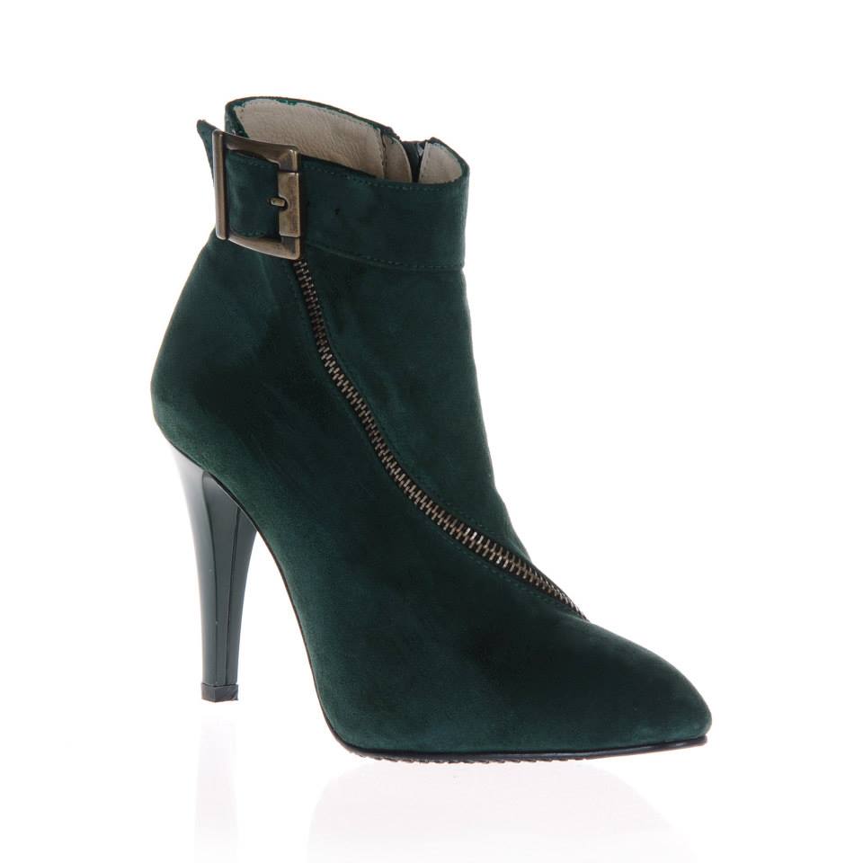 Botine Dama Diva  Verde piele intoarsa - orice culoare