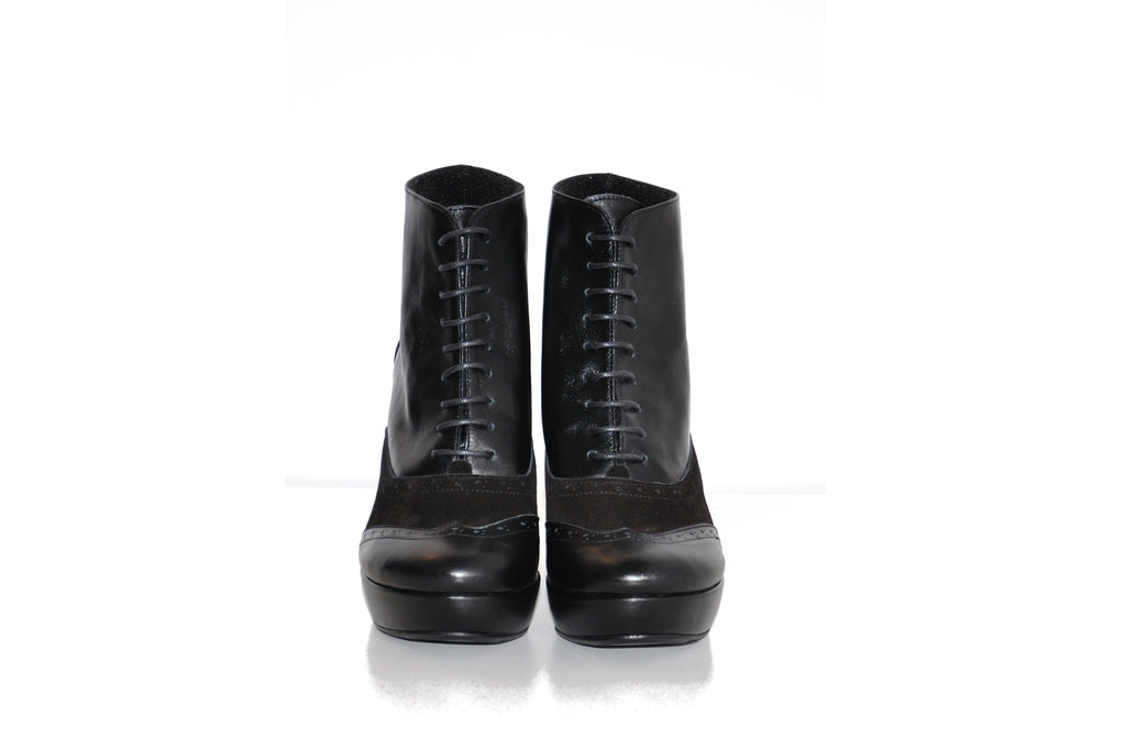 Botine elegante cu siret, piele naturala negru ,orice culoare
