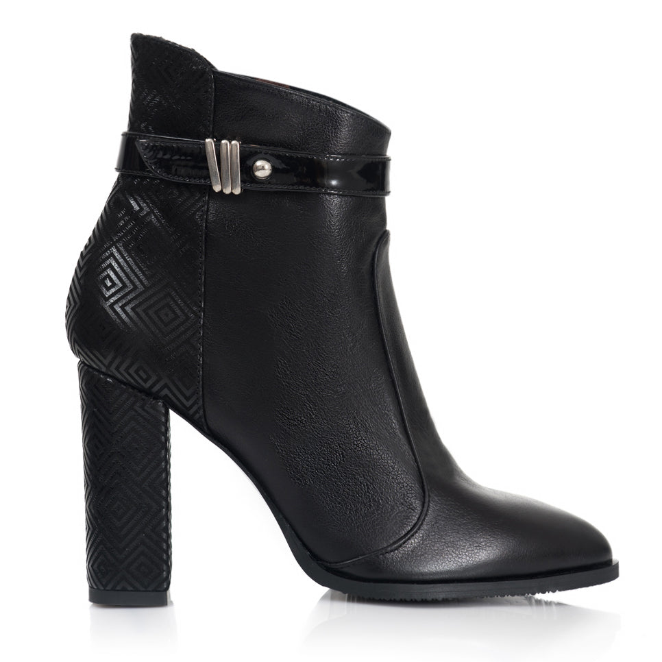 Botine Piele Negru Model Anais T7- orice culoare