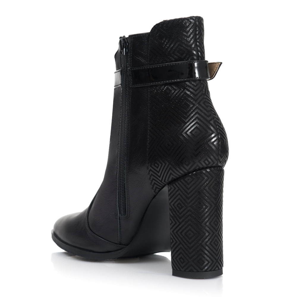 Botine Piele Negru Model Anais T7- orice culoare