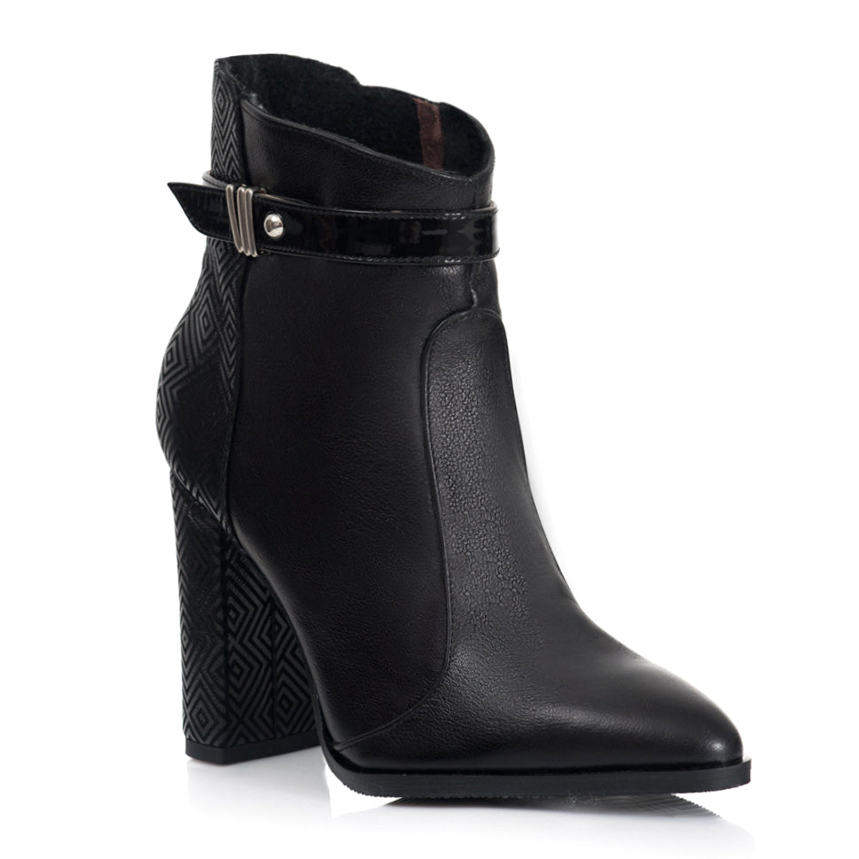 Botine Piele Negru Model Anais T7- orice culoare