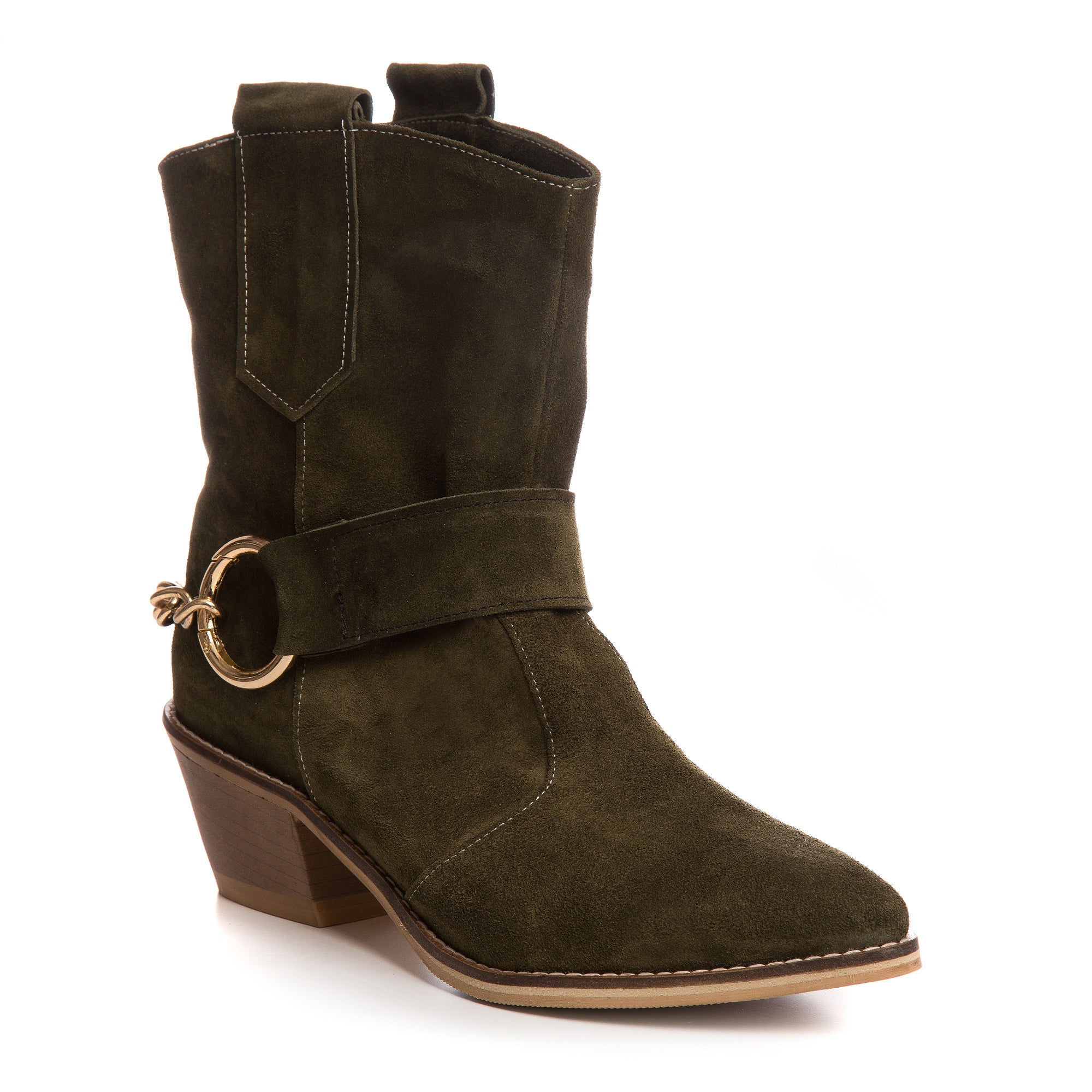 Ciocate Piele Intoarsa Verde Kaki A2 - Orice Culoare