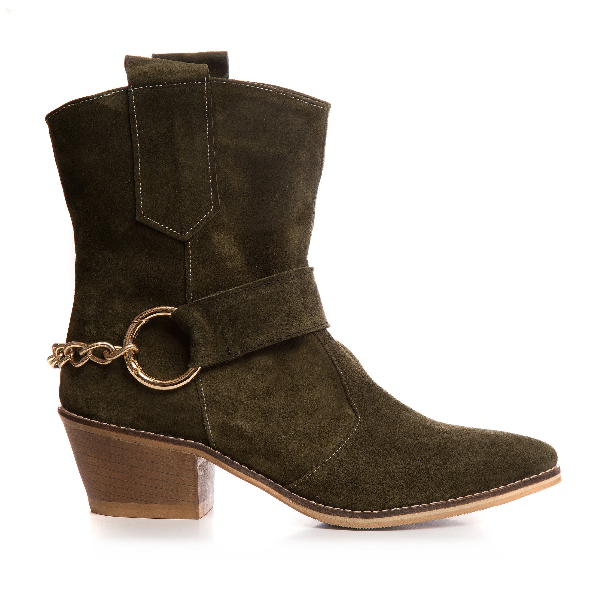 Ciocate Piele Intoarsa Verde Kaki A2 - Orice Culoare