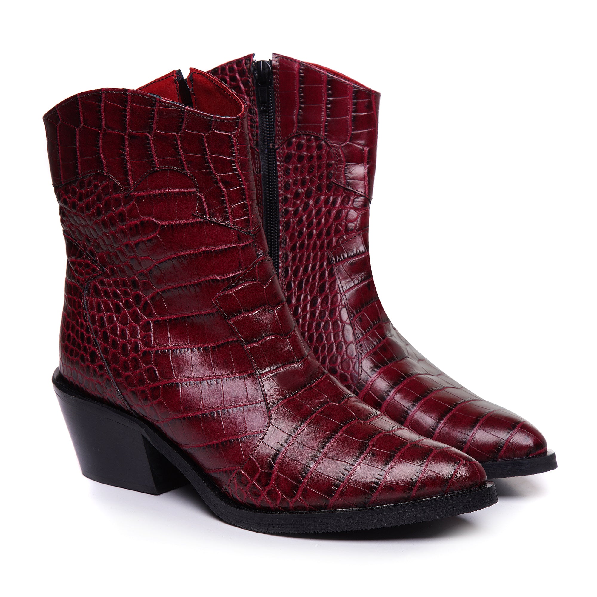 Ciocate piele imprimeu sarpe bordo A6 - Orice Culoare