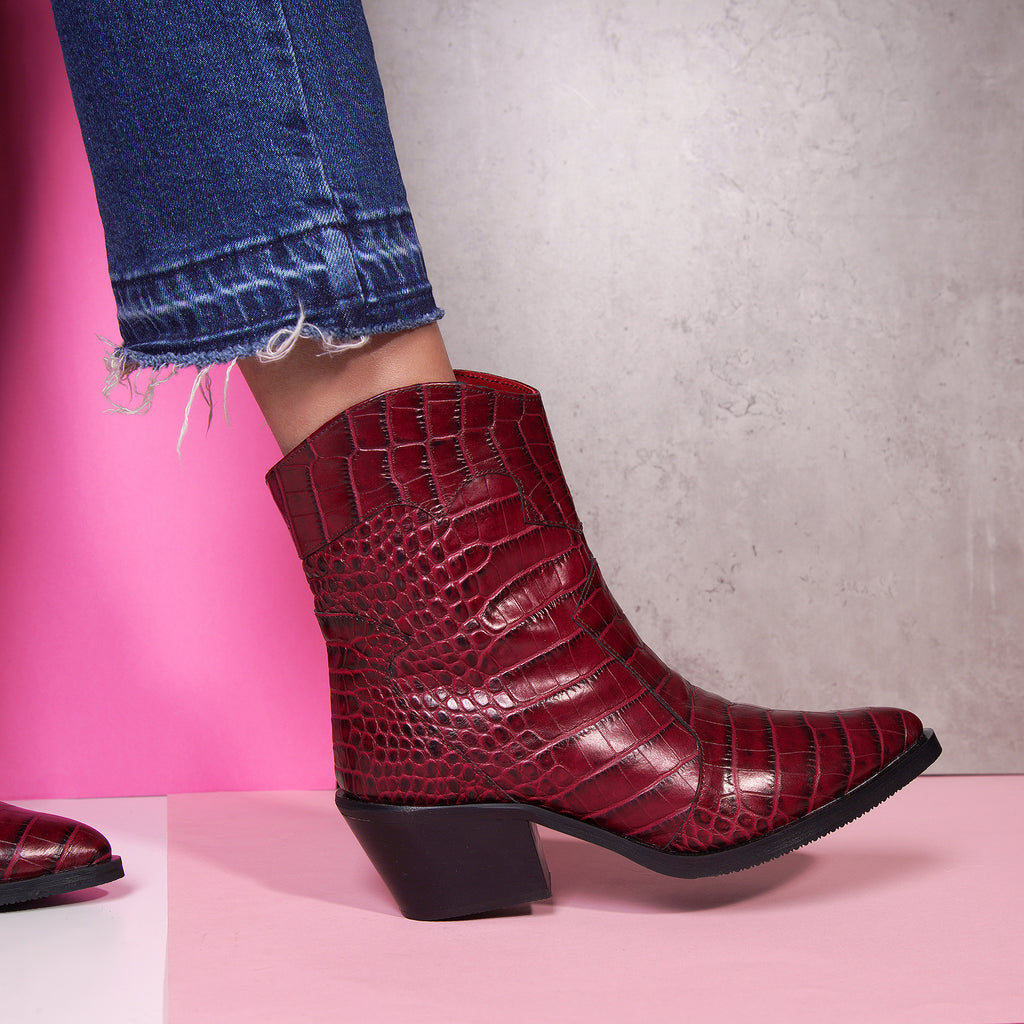 Ciocate piele imprimeu sarpe bordo A6 - Orice Culoare