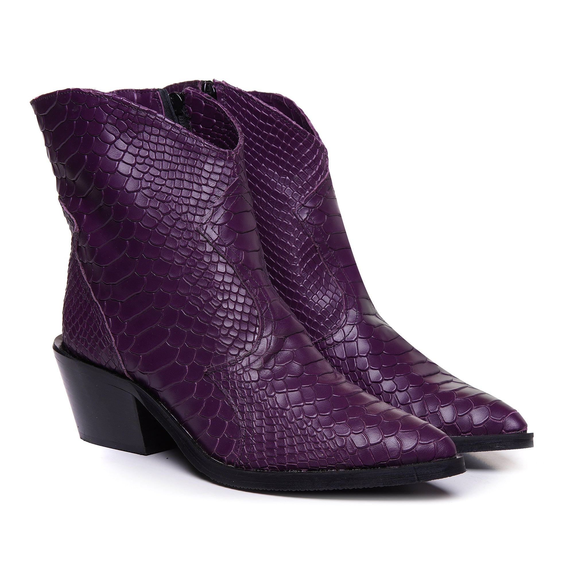 Ciocate piele imprimeu sarpe mov A6 - Orice Culoare