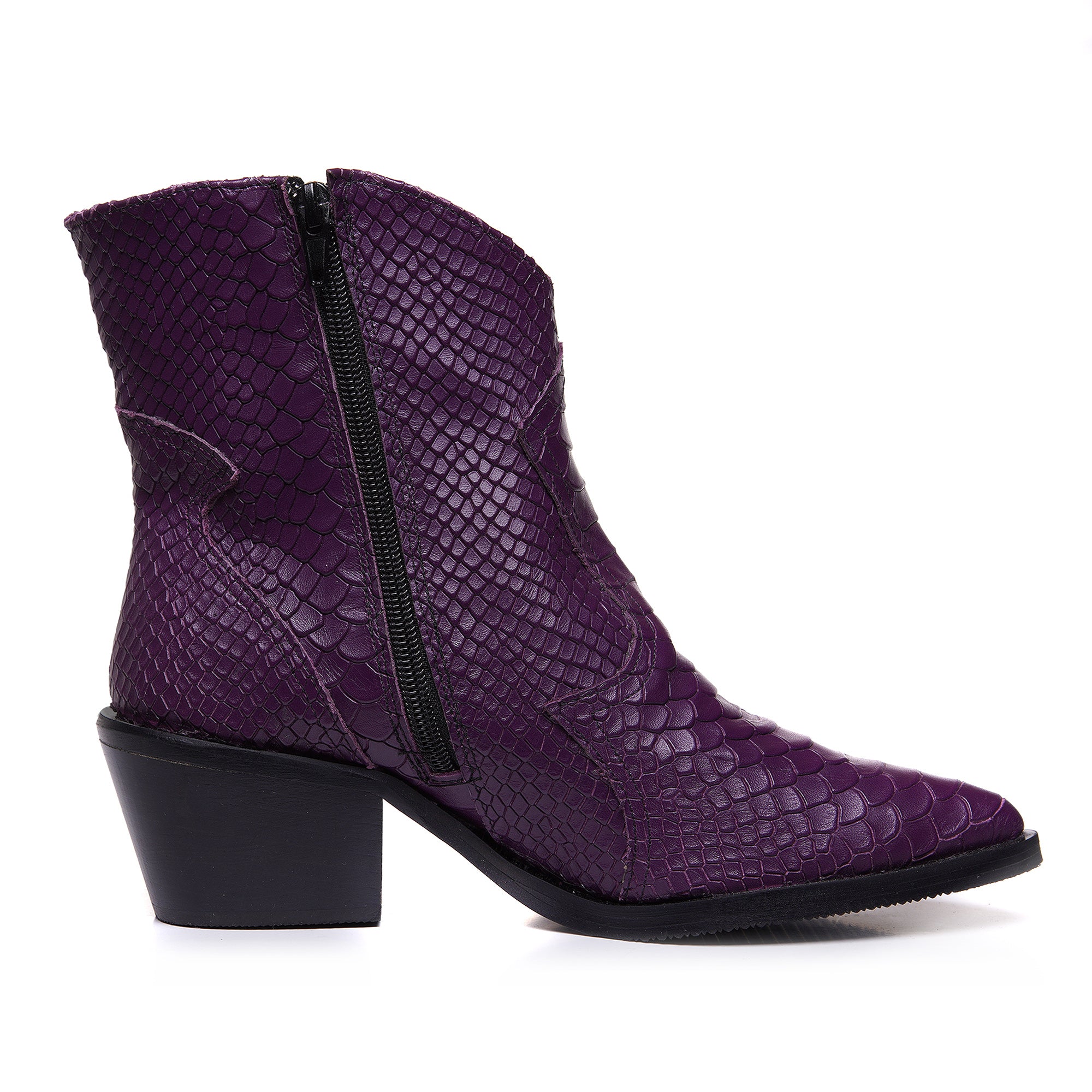 Ciocate piele imprimeu sarpe mov A6 - Orice Culoare