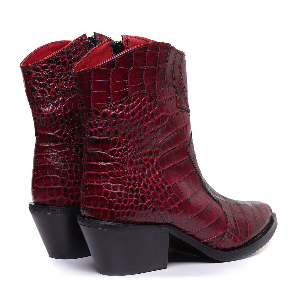 Ciocate piele imprimeu sarpe bordo A6 - Orice Culoare