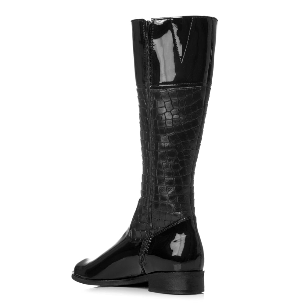 Cizme dama piele lacuita negru V22 - orice culoare