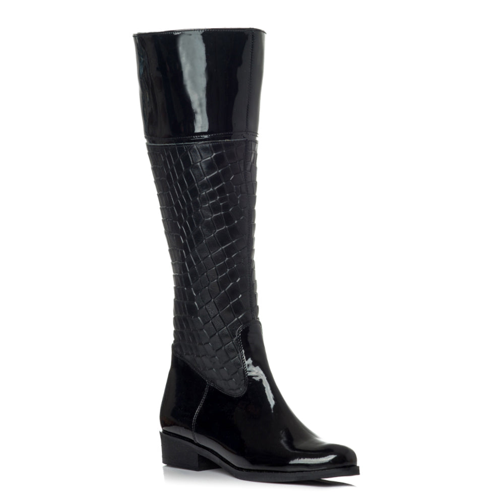 Cizme dama piele lacuita negru V22 - orice culoare