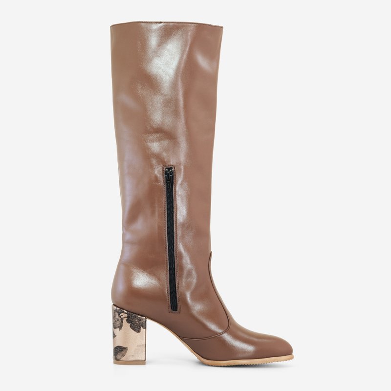 Cizme dama piele naturala capucino Sabine D11 - Orice Culoare