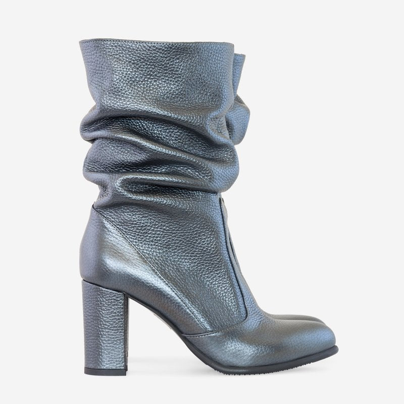 Cizme Piele Verde Fronsate D2 - orice culoare !
