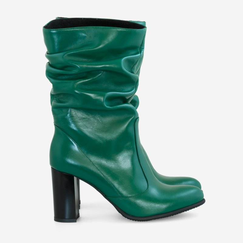 Cizme Piele Verde Fronsate D2 - orice culoare !