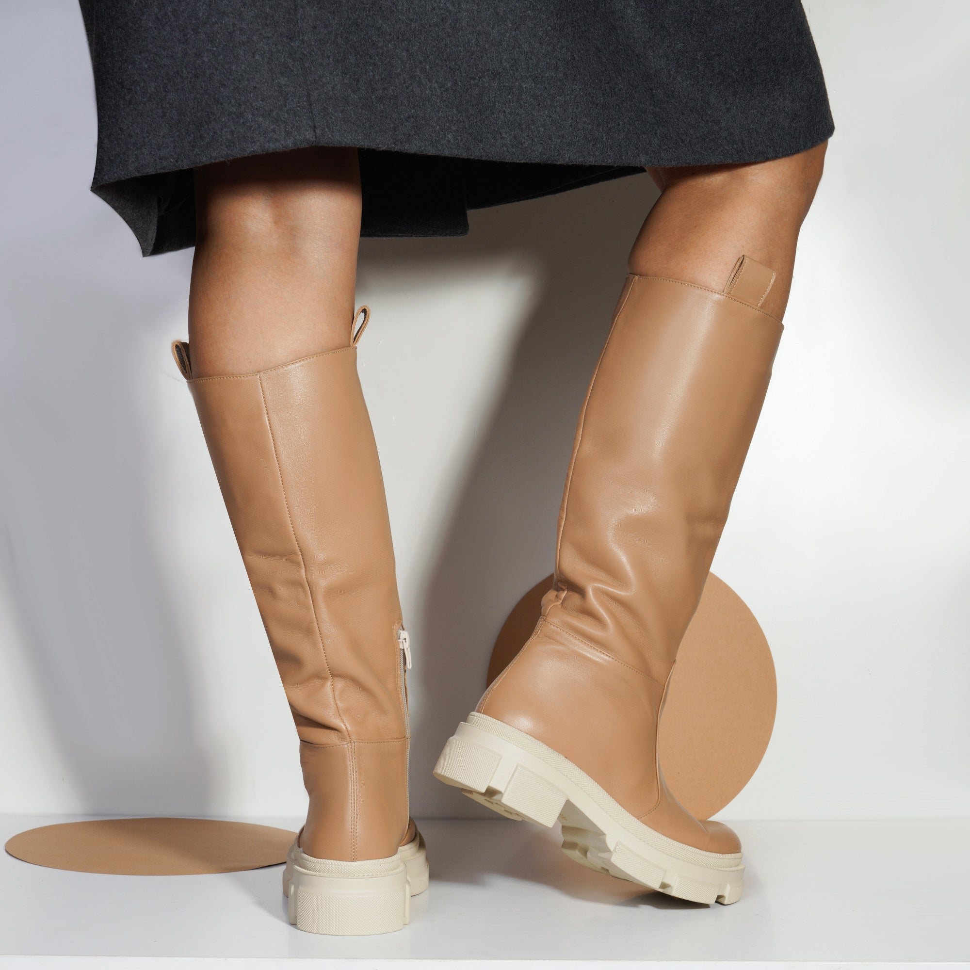 Cizme Talpa Bocanc Piele Nude Camel E41 - orice culoare