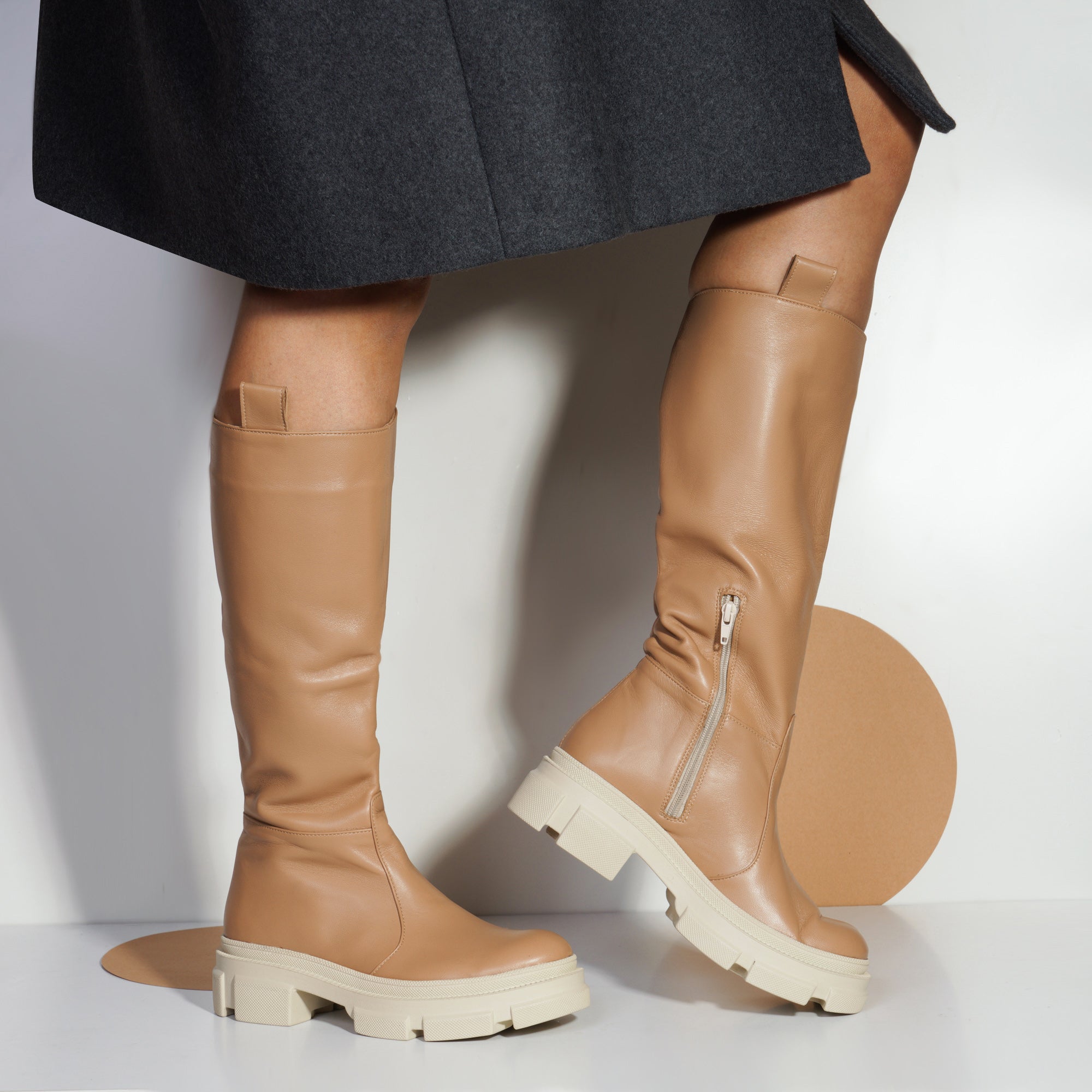 Cizme Talpa Bocanc Piele Nude Camel E41 - orice culoare