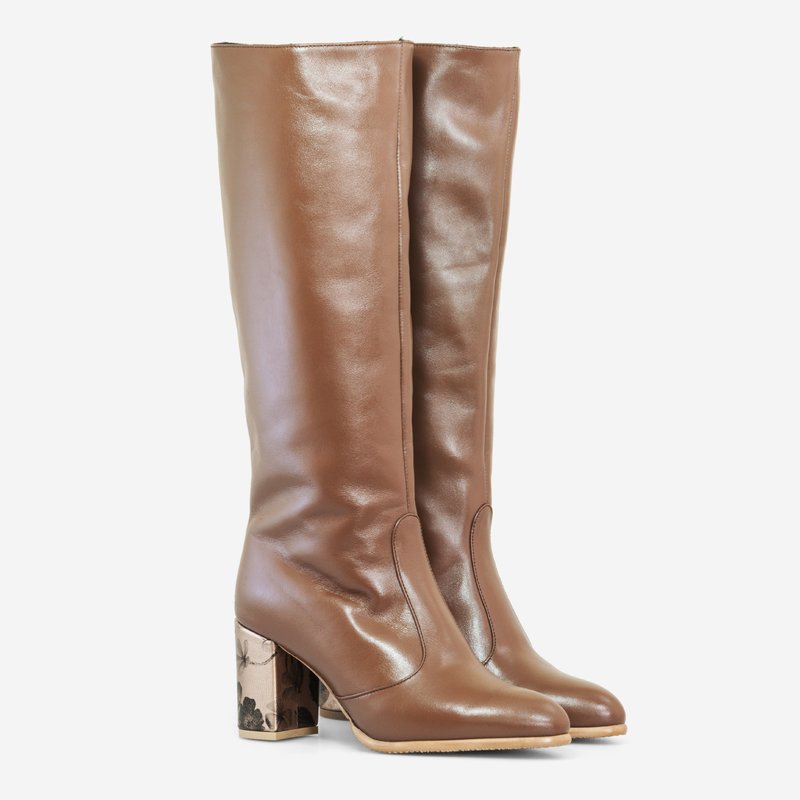 Cizme dama piele naturala capucino Sabine D11 - Orice Culoare