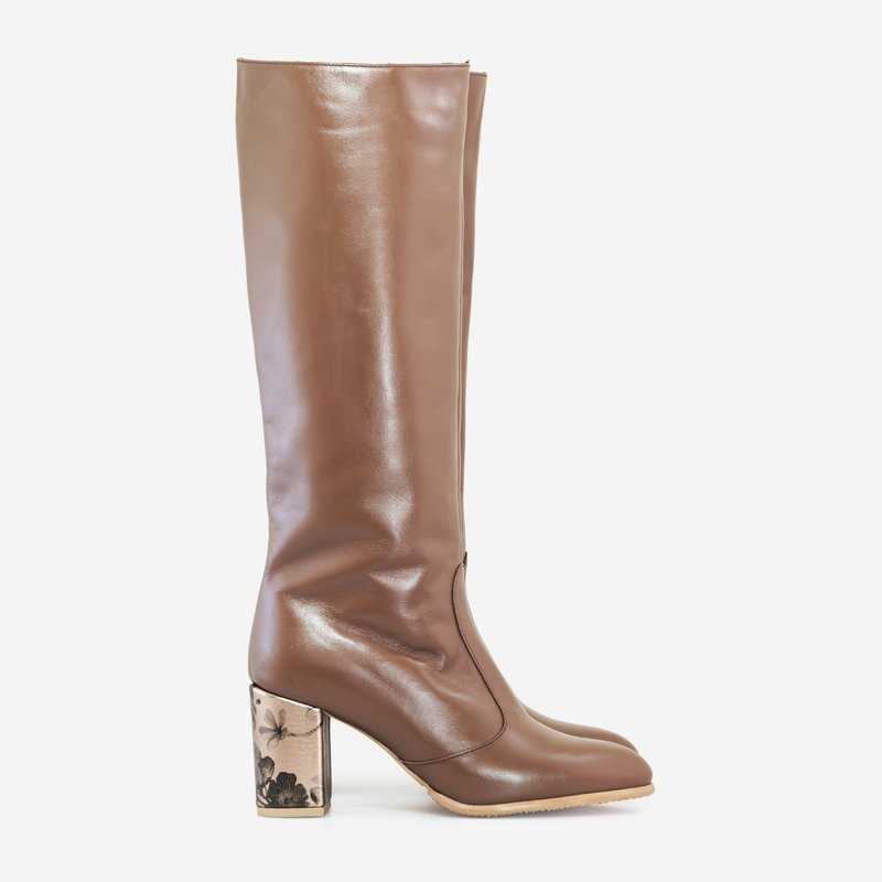 Cizme dama piele naturala capucino Sabine D11 - Orice Culoare