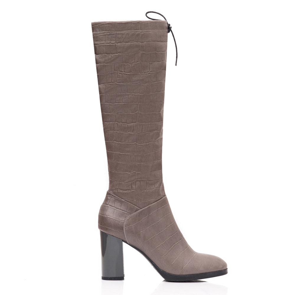 Cizme Piele Croco Gri T C17 - orice culoare