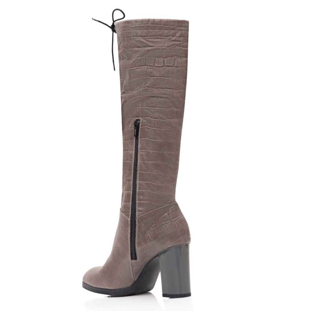 Cizme Piele Croco Gri T C17 - orice culoare