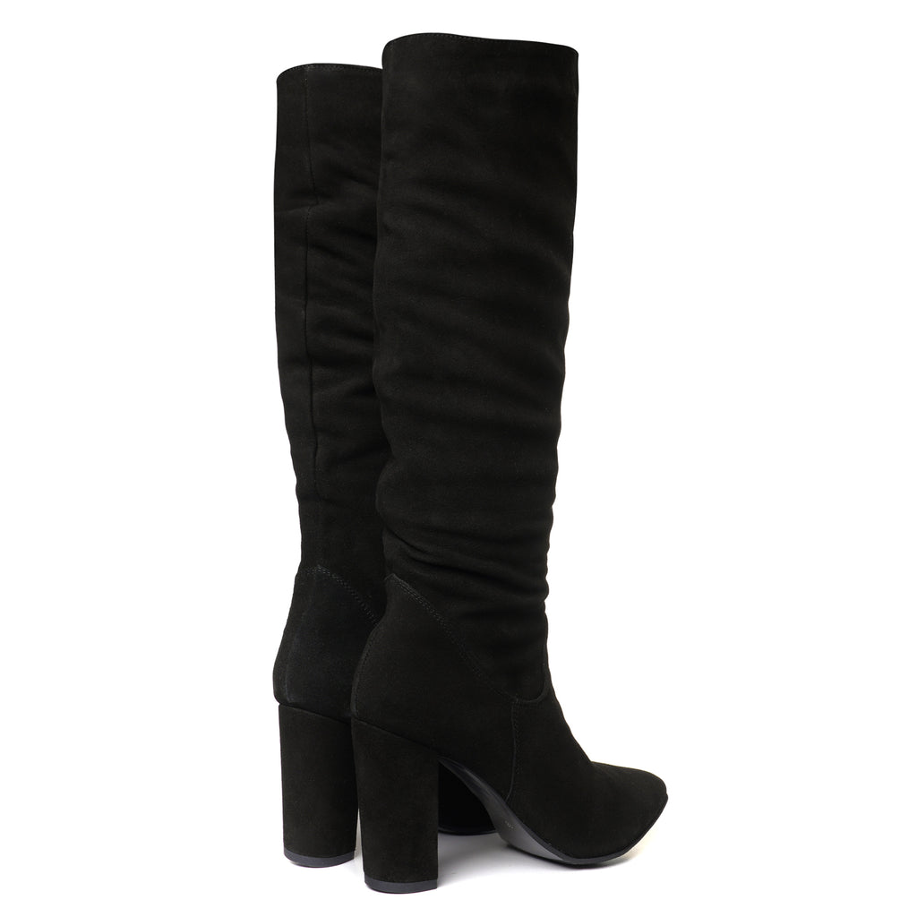 Cizme piele intoarsa fronsate Evelin V50 - orice culoare