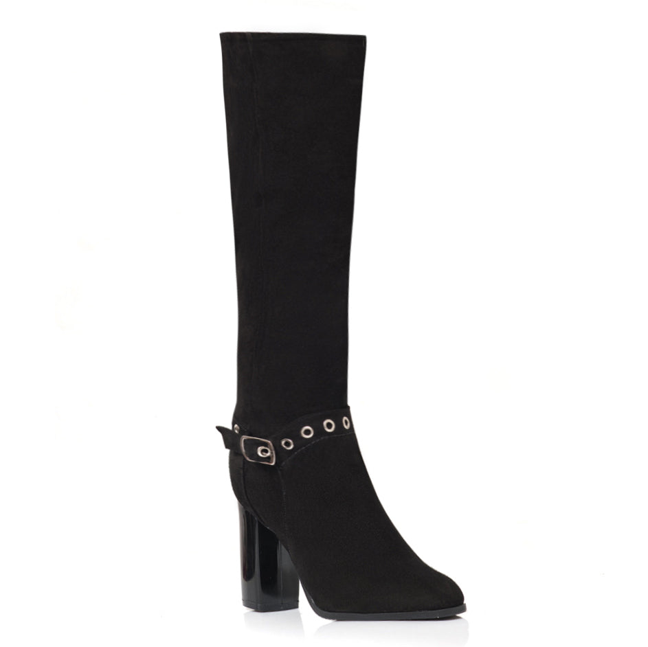Cizme Piele Intoarsa Negru Stacy C19 - orice culoare