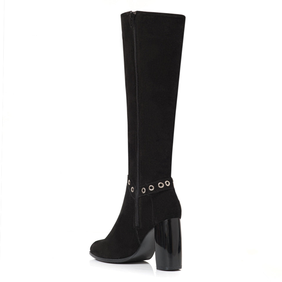 Cizme Piele Intoarsa Negru Stacy C19 - orice culoare