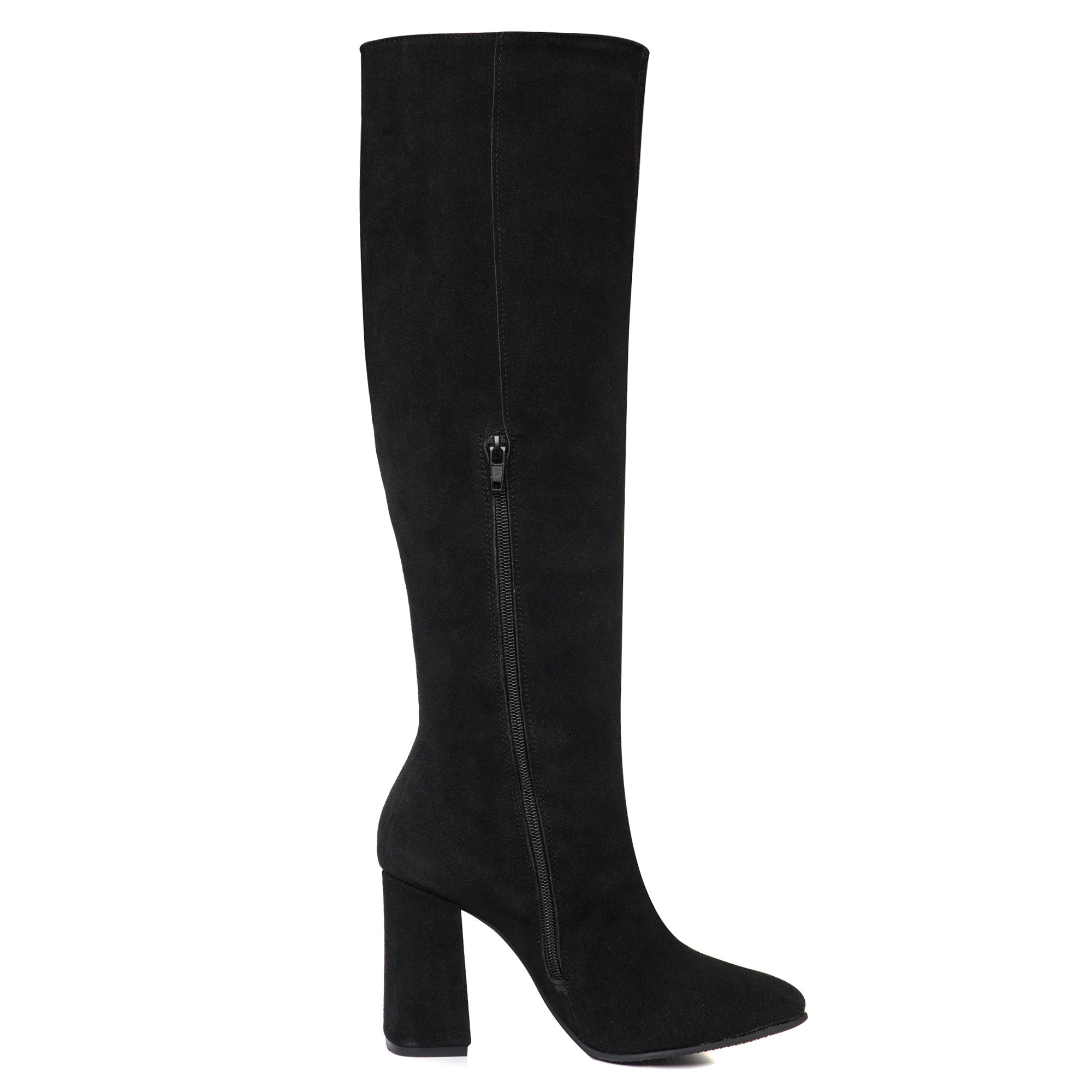 Cizme Stiletto Piele Intoarsa Toc Gros Anabel - orice culoare