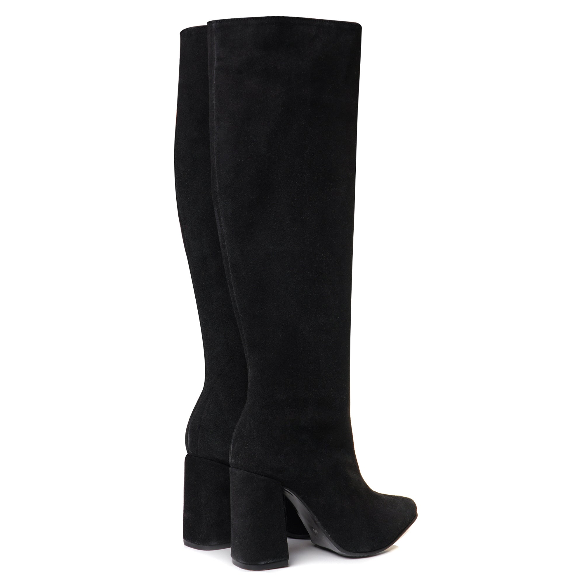 Cizme Stiletto Piele Intoarsa Toc Gros Anabel - orice culoare