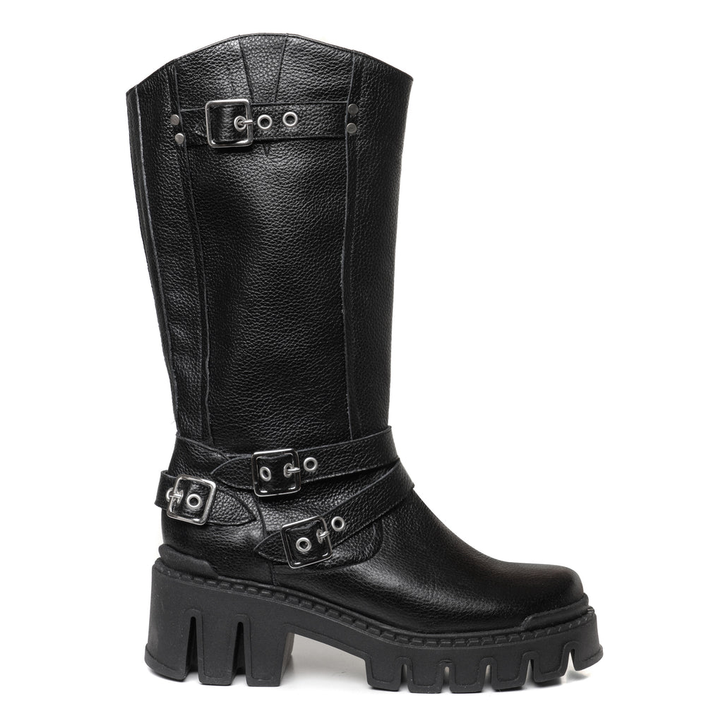Cizme dama  piele negru cu talpa joasa DM5 - orice culoare