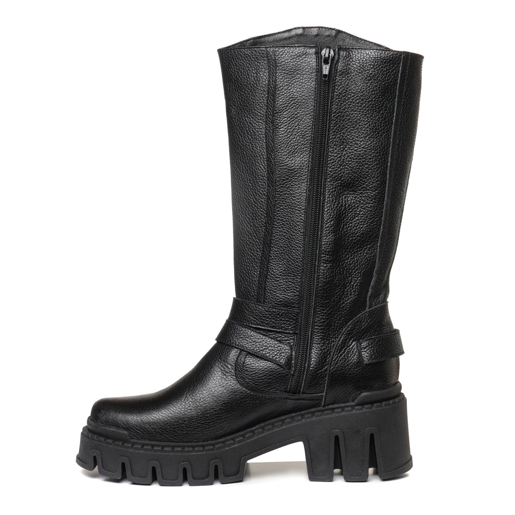 Cizme dama  piele negru cu talpa joasa DM5 - orice culoare