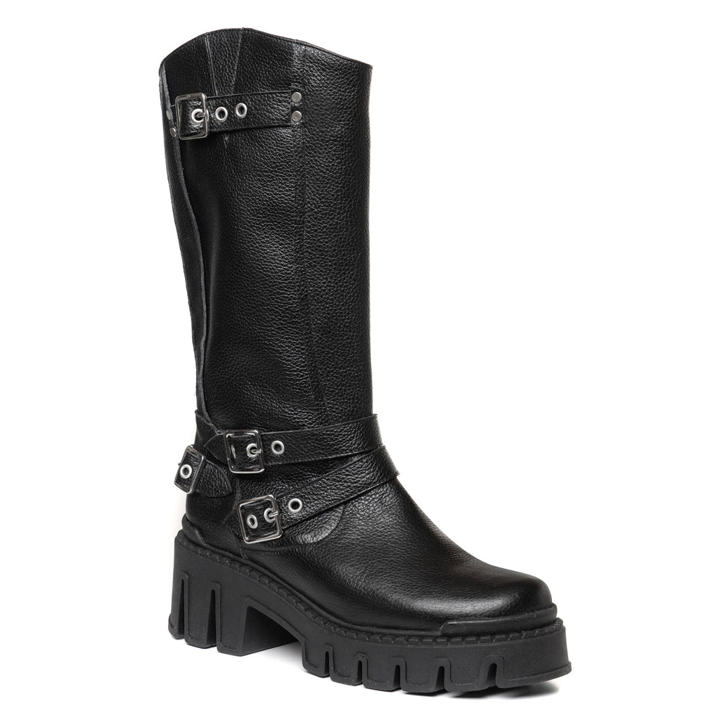 Cizme dama  piele negru cu talpa joasa DM5 - orice culoare