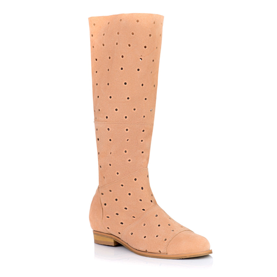 Cizme de vara din piele intoarsa nude - orice culoare