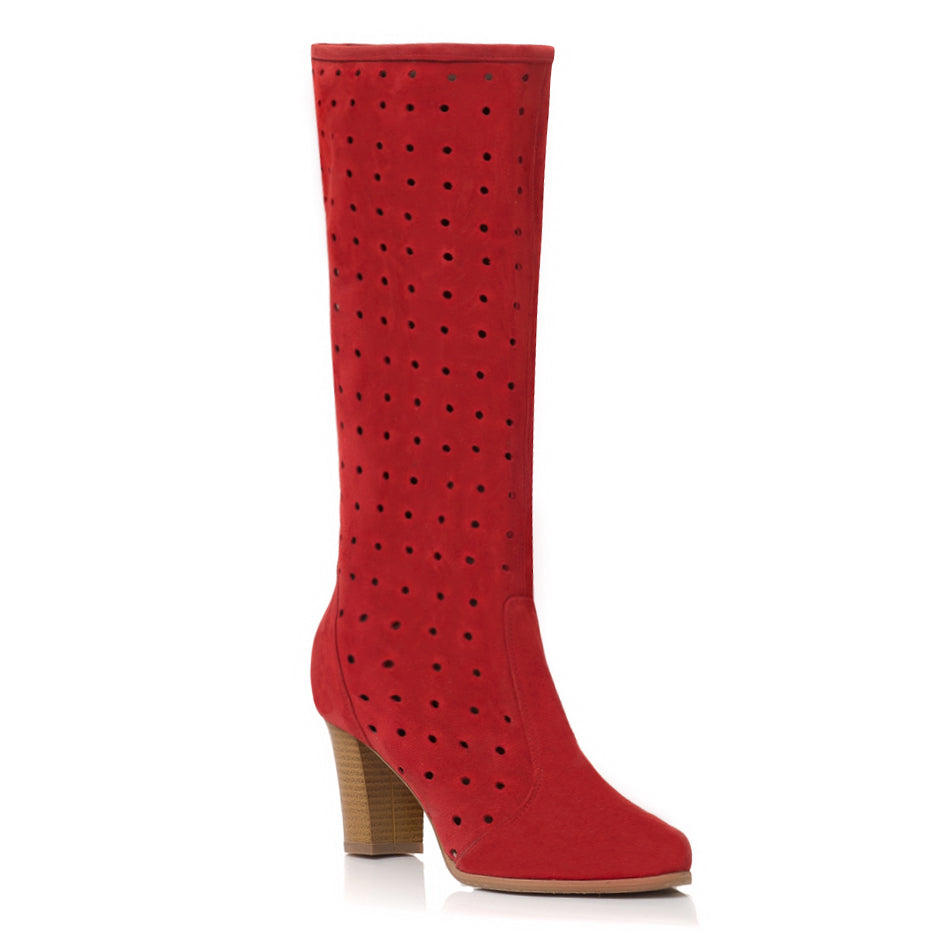 Cizme De Vara Piele Intoarsa Rosu V30 - orice culoare
