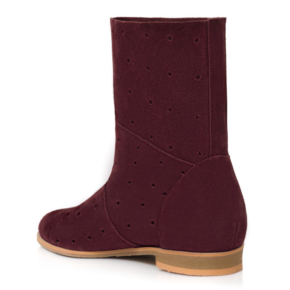 Cizme De Vara Scurte Piele Intoarsa Bordo V31 - orice culoare