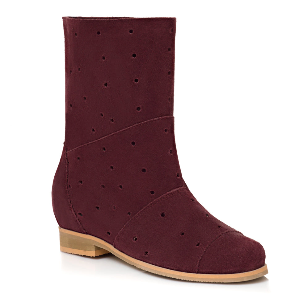 Cizme De Vara Scurte Piele Intoarsa Bordo V31 - orice culoare