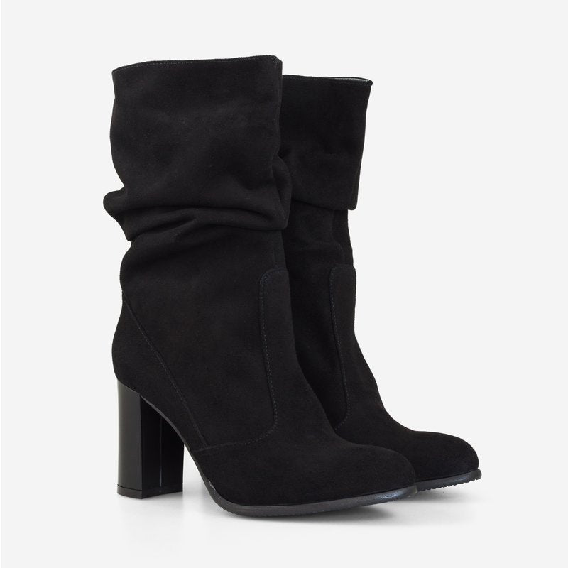 Cizme Dama Piele Negru Fronsate D2 - orice culoare