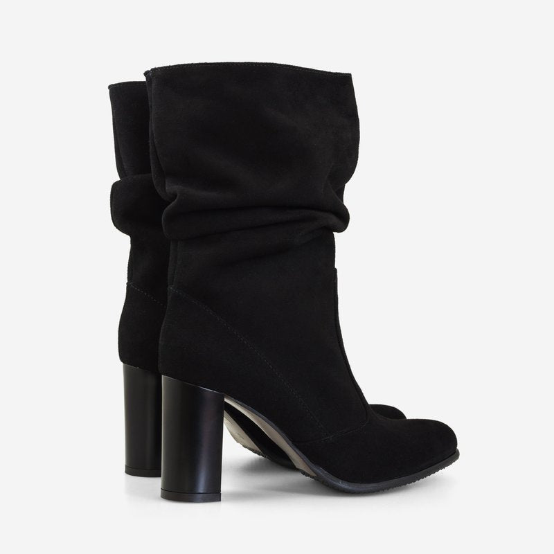 Cizme Dama Piele Negru Fronsate D2 - orice culoare