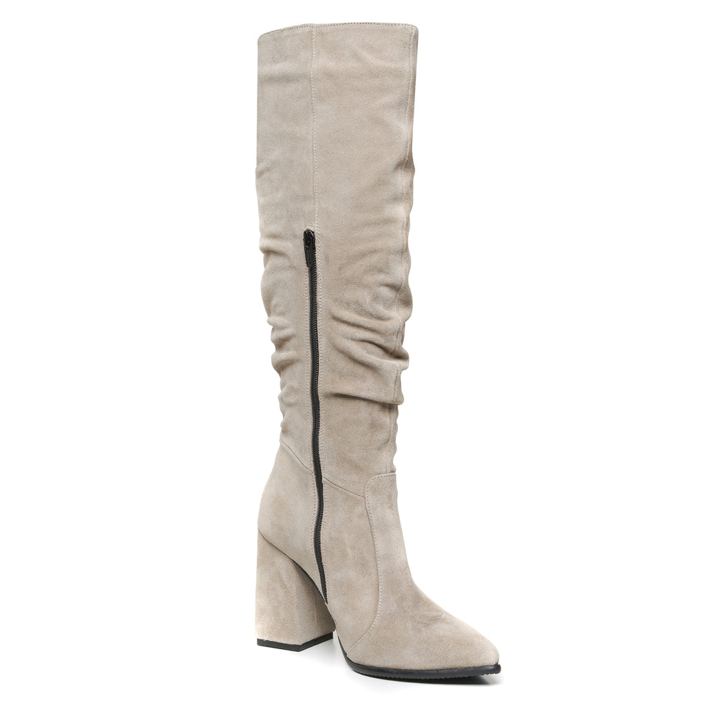 Cizme Fronsate Piele Intoarsa Crem Arabael T20 - orice culoare