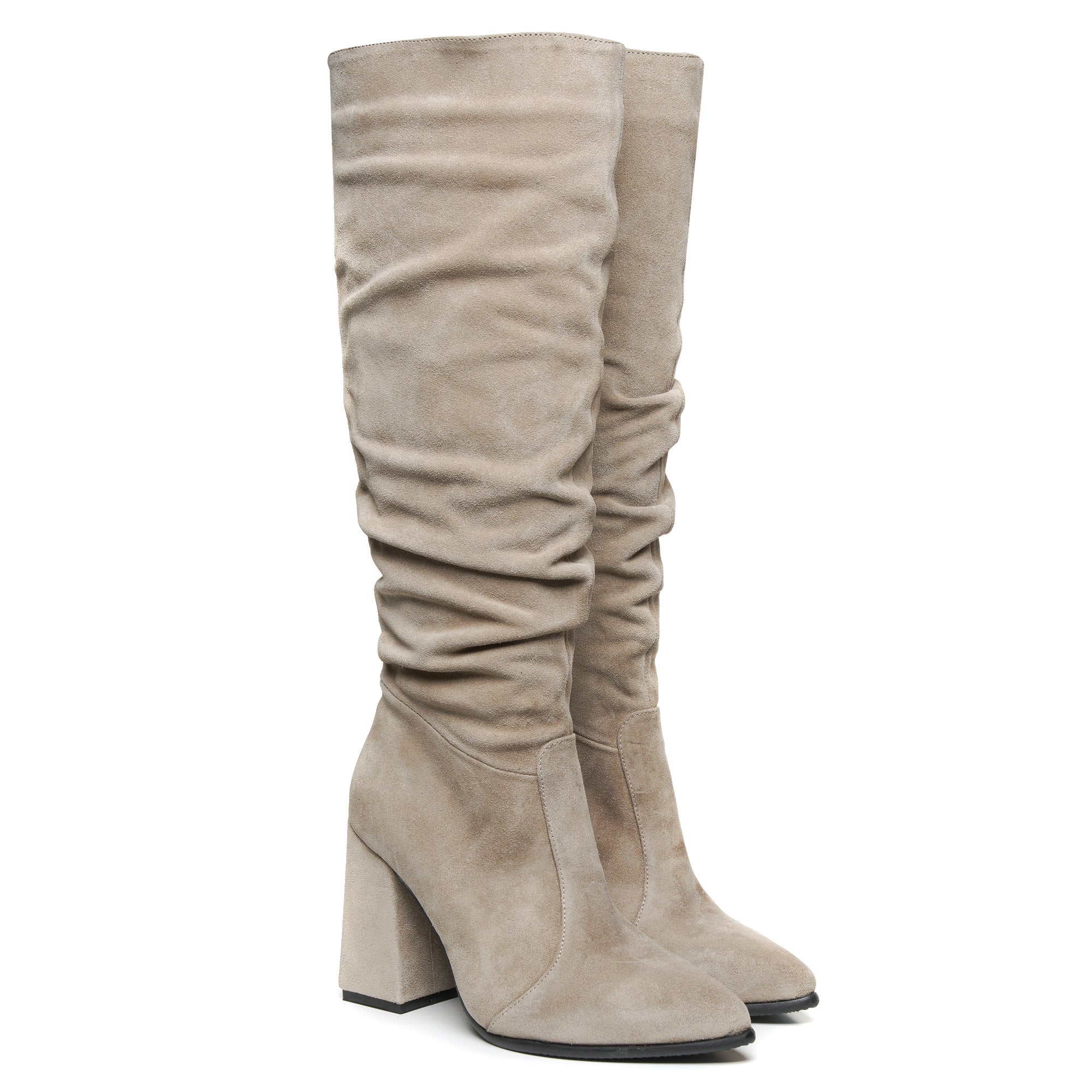 Cizme Fronsate Piele Intoarsa Crem Arabael T20 - orice culoare