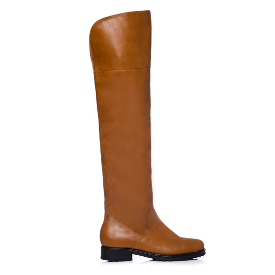 Cizme peste genunchi piele camel C2 - orice culoare