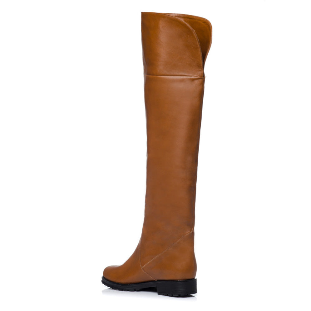 Cizme peste genunchi piele camel C2 - orice culoare