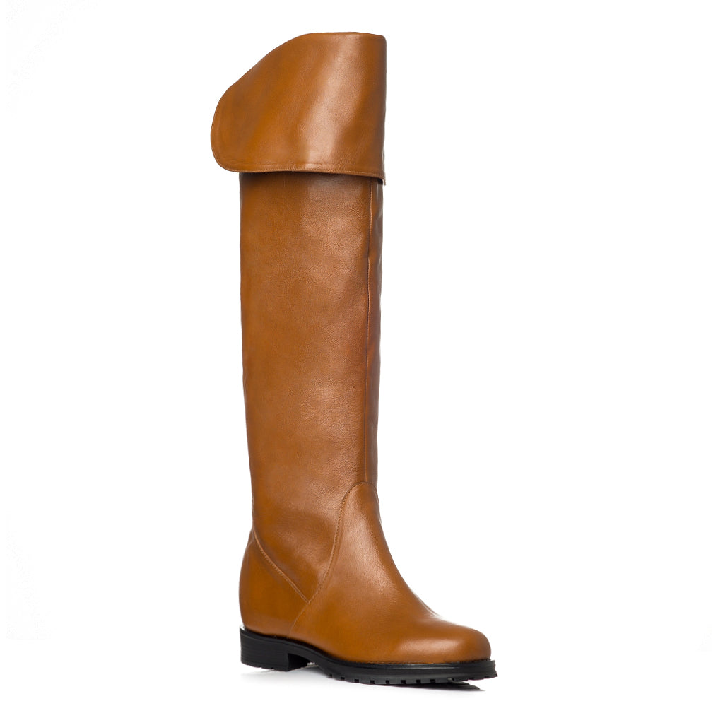 Cizme peste genunchi piele camel C2 - orice culoare
