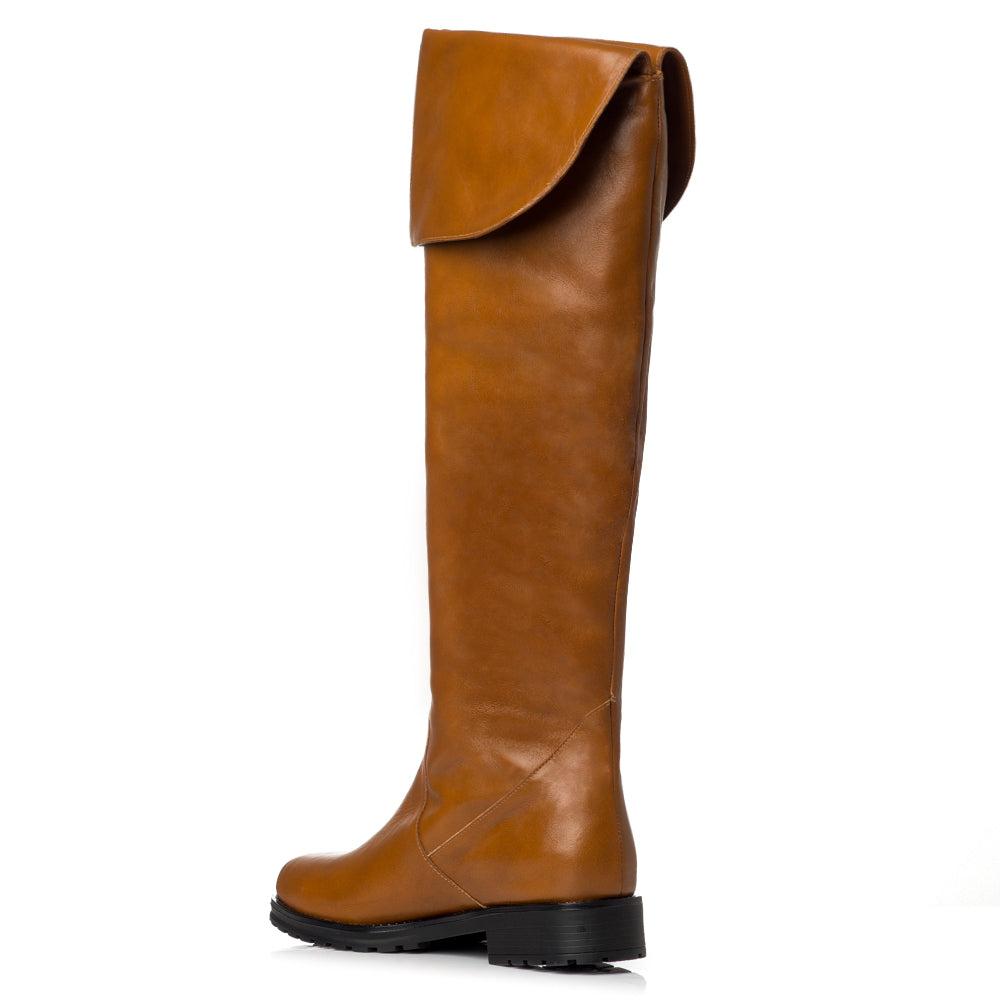 Cizme peste genunchi piele camel C2 - orice culoare