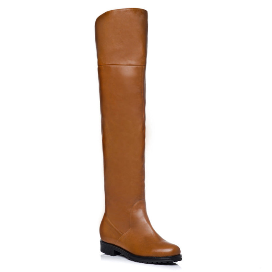 Cizme peste genunchi piele camel C2 - orice culoare