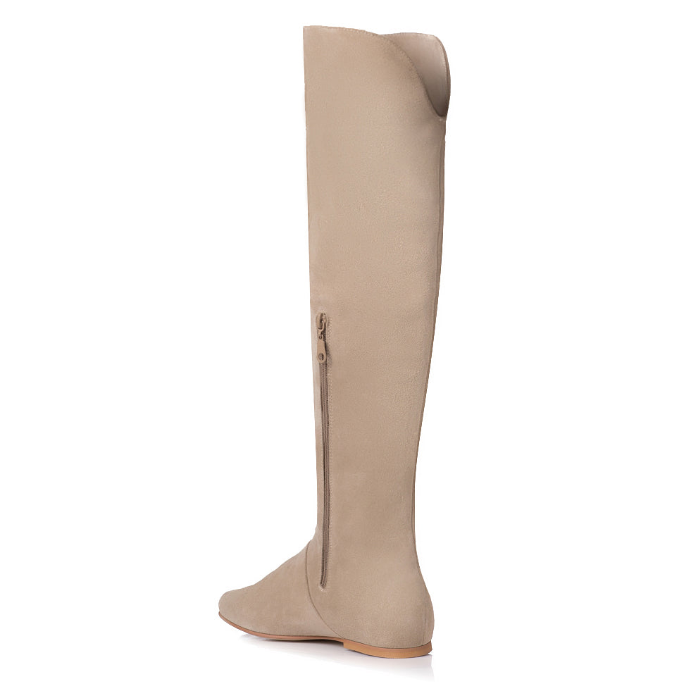 Cizme Piele Crem Peste Genunchi Tara L2 - orice culoare