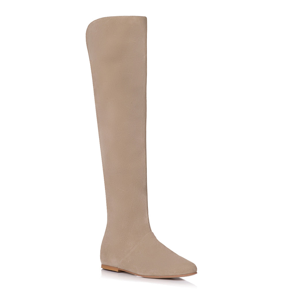 Cizme Piele Crem Peste Genunchi Tara L2 - orice culoare