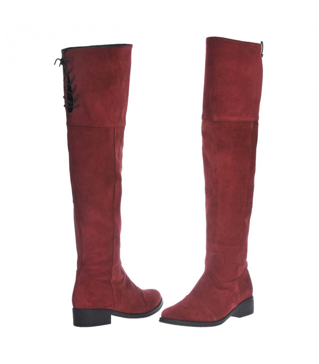 Cizme Piele Intoarsa  Peste Genunchi Sabri S3 - orice culoare