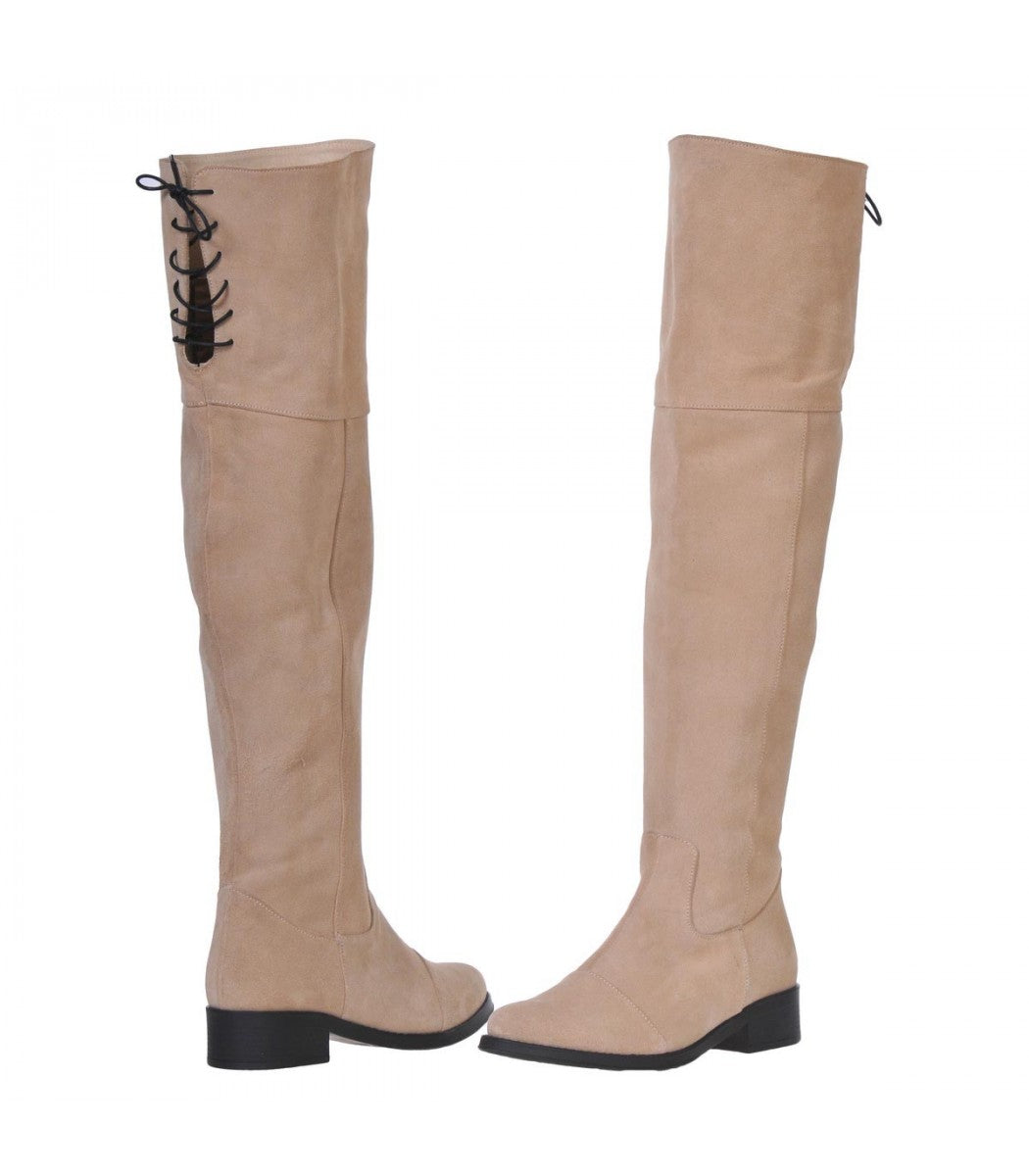Cizme Piele Intoarsa  Peste Genunchi Sabri S3 - orice culoare