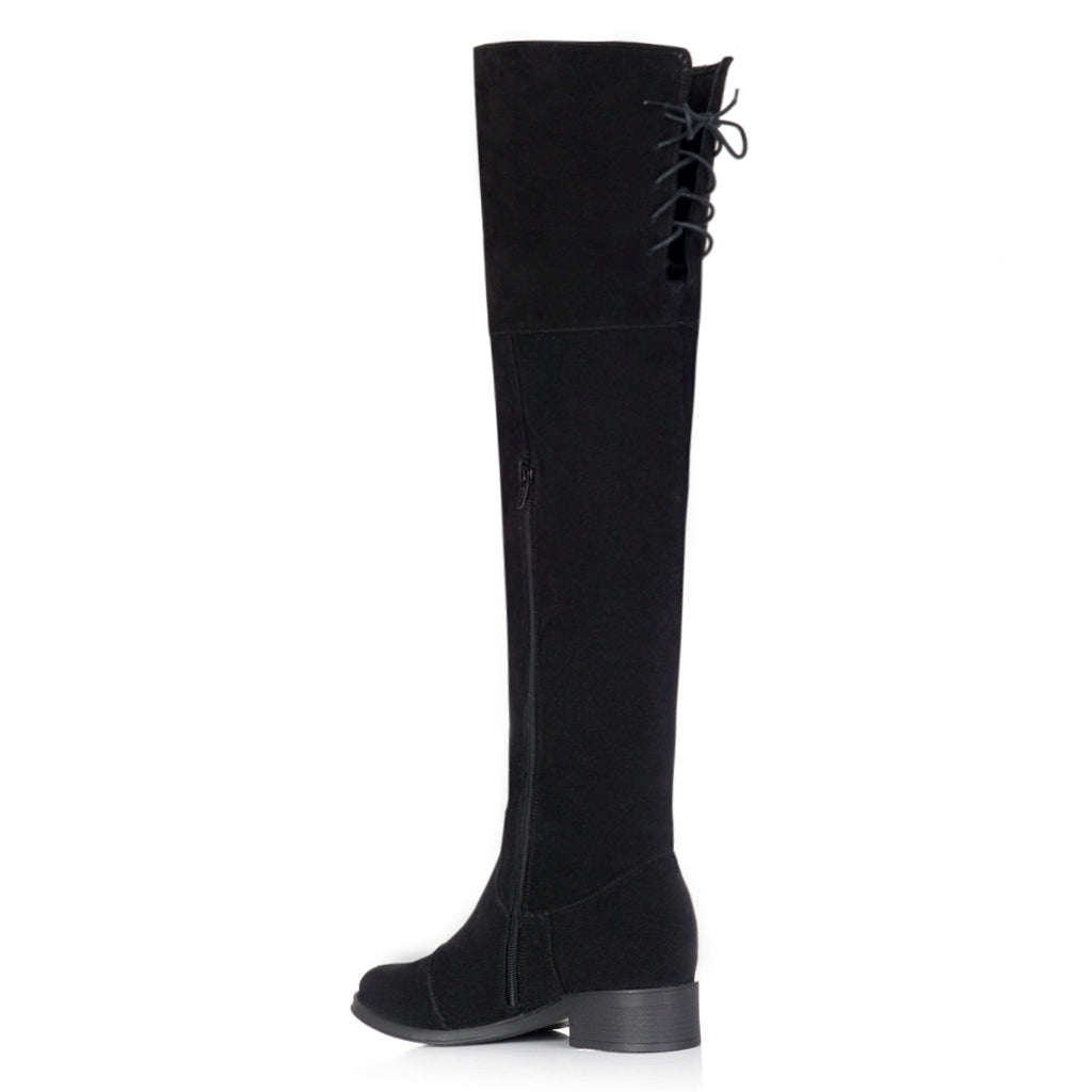 Cizme Piele Intoarsa  Peste Genunchi Sabri S3 - orice culoare