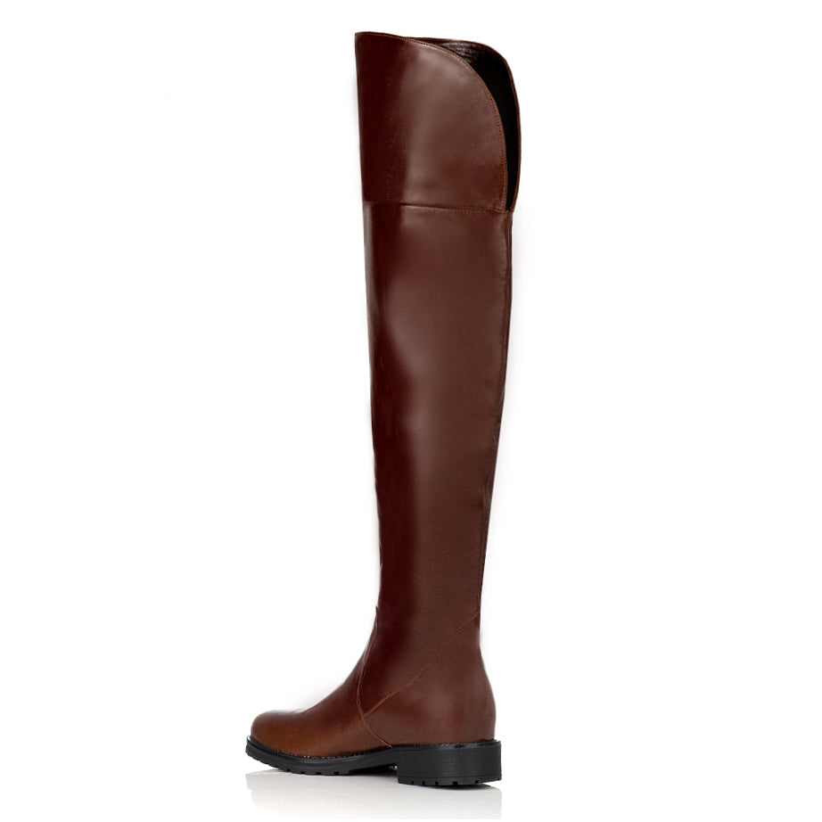 Cizme peste genunchi piele maro C2 - orice culoare